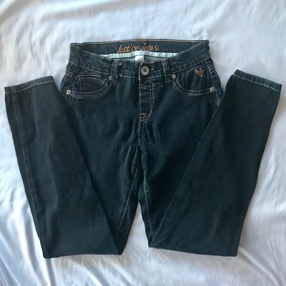 Justice brand blue denim jeans stretch size 14